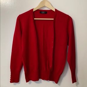 Red Button Cardigan